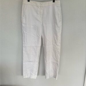 J. Crew Kate White/Cream Linen Trousers, size 10